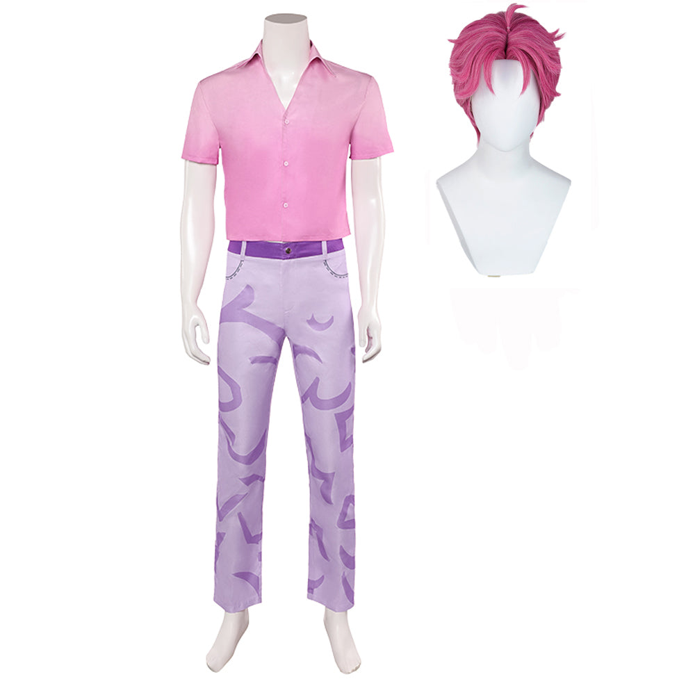 Abby Saja rosa Kostüm Set Demon Hunters Saja Boys Abby Cosplay Outfits MIT PERÜCKE