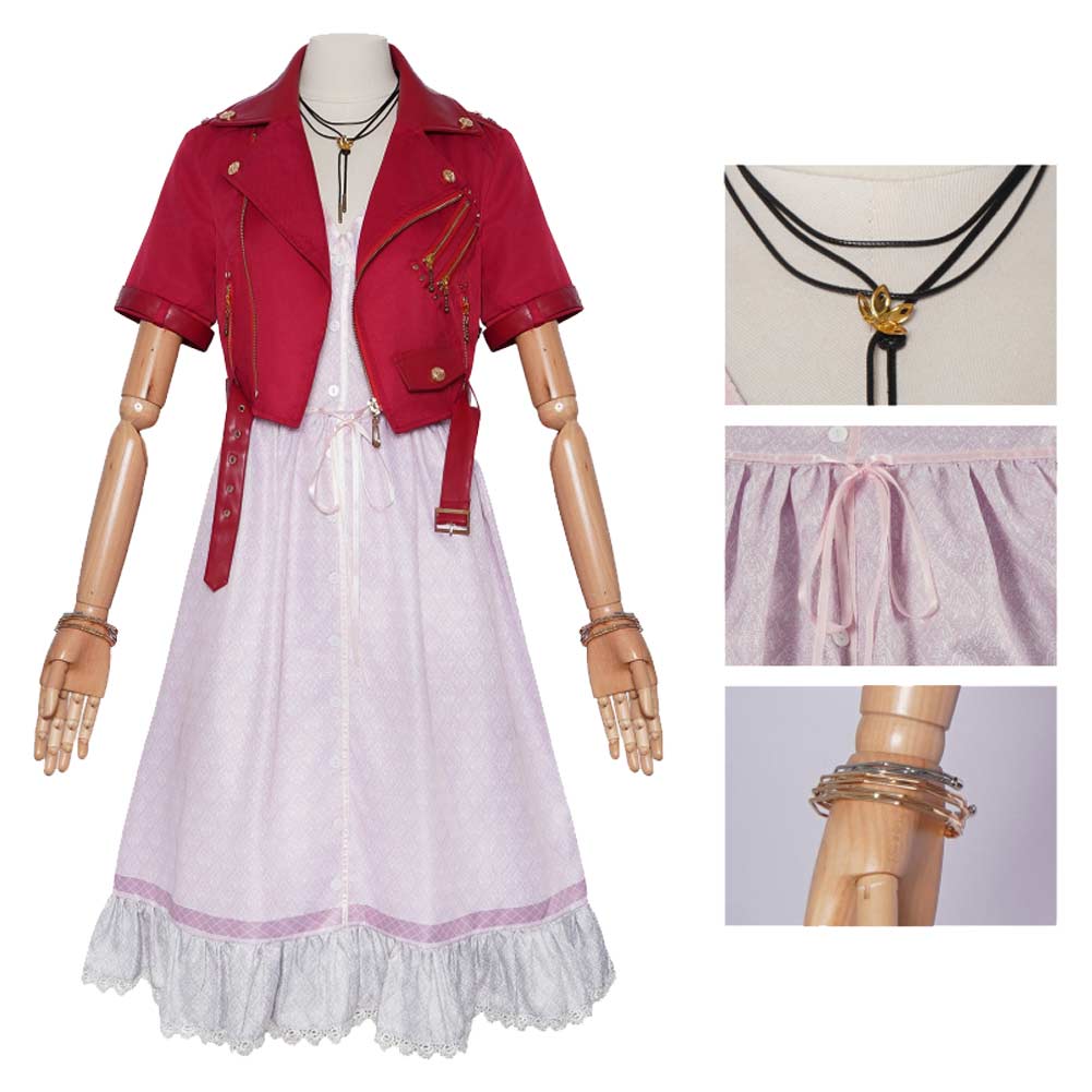 Aerith Gainsborough rot Kostüm Final Fantasy Aerith Cosplay Outfit