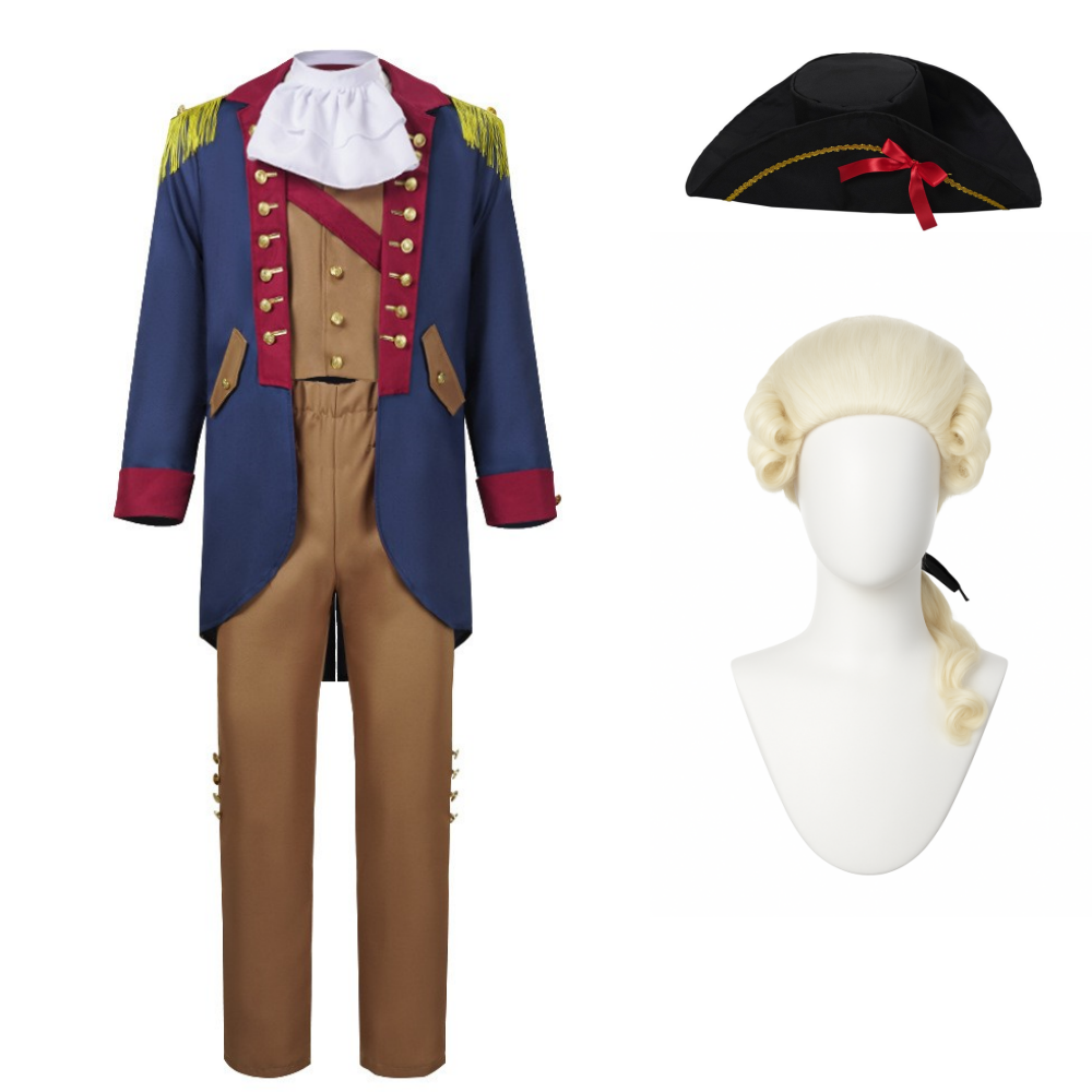 Männer Militär Offizier Kostüm Kolonial Uniform George Washington Outfits
