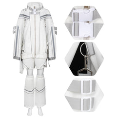 Cyberpunk weiß Outfit Y2K Style Motorrad Outfit Cosplay Kostüm