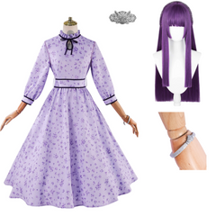 Fern lila Kleid Frieren: Beyond Journey's End Fern Cosplay Kostüm Outfit