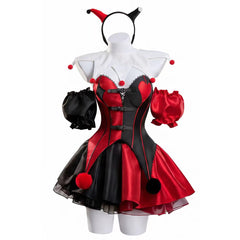 Harley Quinn rot Kleid Damen Clown Halloween Karneval Kostüm