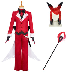 Hellaverse Alastor rot Kostüm Set Hazbin Hotel 2025 Alastor Cosplay Outfits