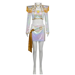 Huntrix Mira Golden weiß Kostüm KPop Demon Hunters Mira Cosplay Outfits