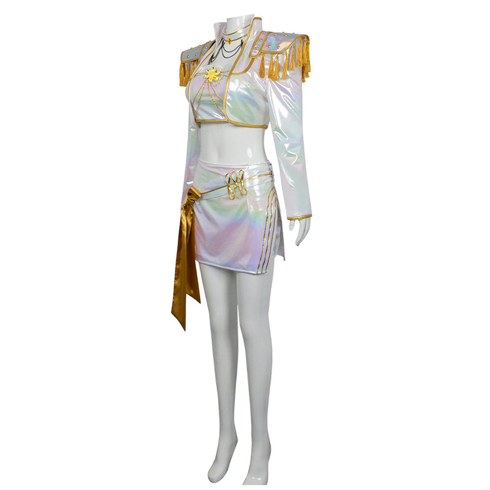 Huntrix Mira Golden weiß Kostüm KPop Demon Hunters Mira Cosplay Outfits