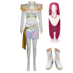 Huntrix Mira Golden weiß Kostüm KPop Demon Hunters Mira Cosplay Outfits