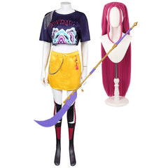 Huntrix Mira Kostüm Erwachsene Kpop Demon Hunters Mira Cosplay Outfits mit Schwert und Perücke