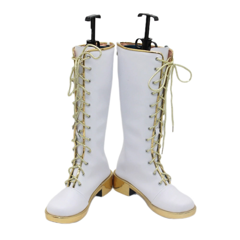 KPOP Demon Hunters Golden HUNTRIX Rumi weiß Stiefel Cosplay Schuhe