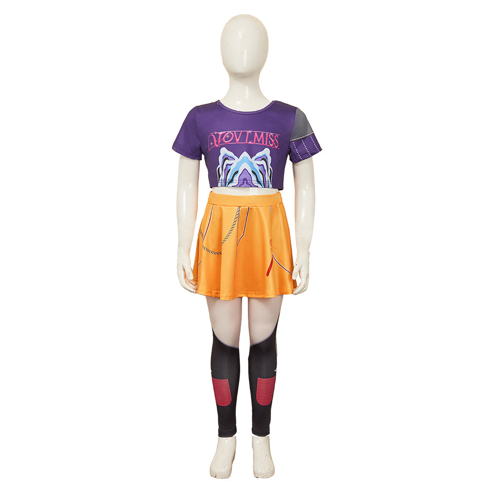 Kinder Mira Kostüm Set KPOP Demon Hunters Huntrix Mira Cosplay Outfits