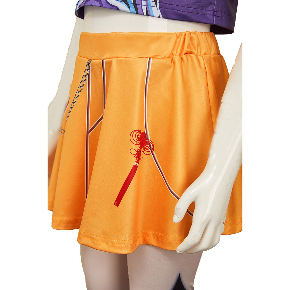 Kinder Mira Kostüm Set KPOP Demon Hunters Huntrix Mira Cosplay Outfits