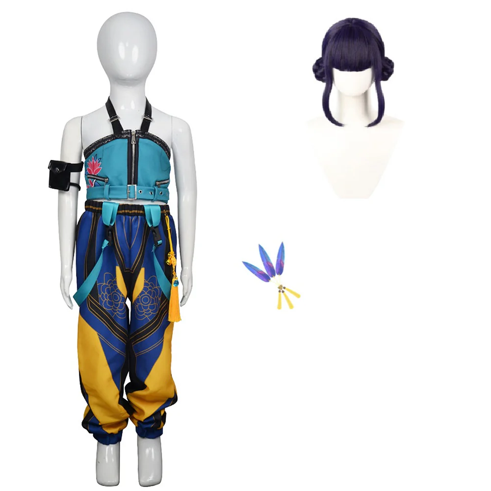 Kinder_M_dchen_Zoey_Kost_m_Kpop_Demon_Hunters_HUNTRIX_Zoey_Cosplay_Outfits_mit_Per_cke-Darts