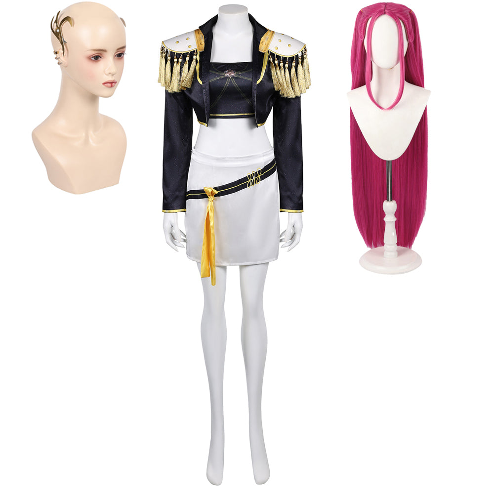 Trio Girlgroup Superstar Dämonenjägerin Mira Golden Outfits schwarz Cosplay Kostüm