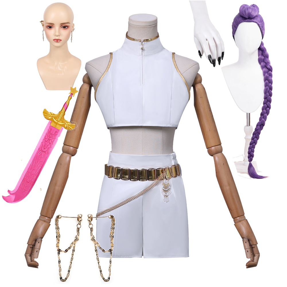 HUNTRIX Rumi Soundtrack Kostüm KPop Demon Hunters Rumi weiß Cosplay Outfits