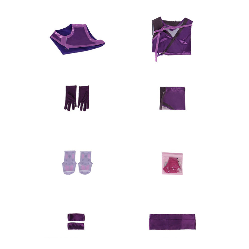 MK Mileena Kostüm Set Mortal Kombat Milenna lila Cosplay Outfits