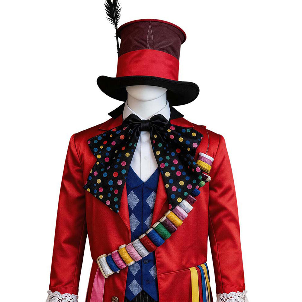 Mad Hatter rot Kostüm Alice in Wonderland Hatter Cosplay Outfit