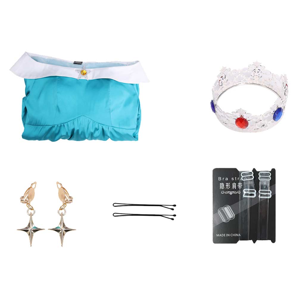 Mädchen Prinzessin Rosalina blau Kleid Cosplay Kostüm