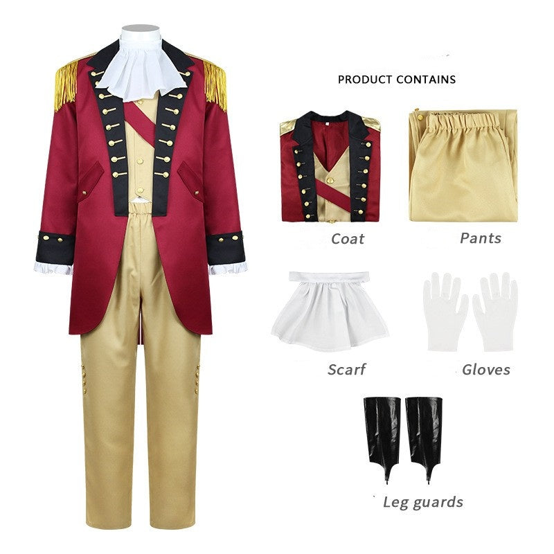 Männer Militär Offizier Kostüm Kolonial Uniform George Washington Outfits
