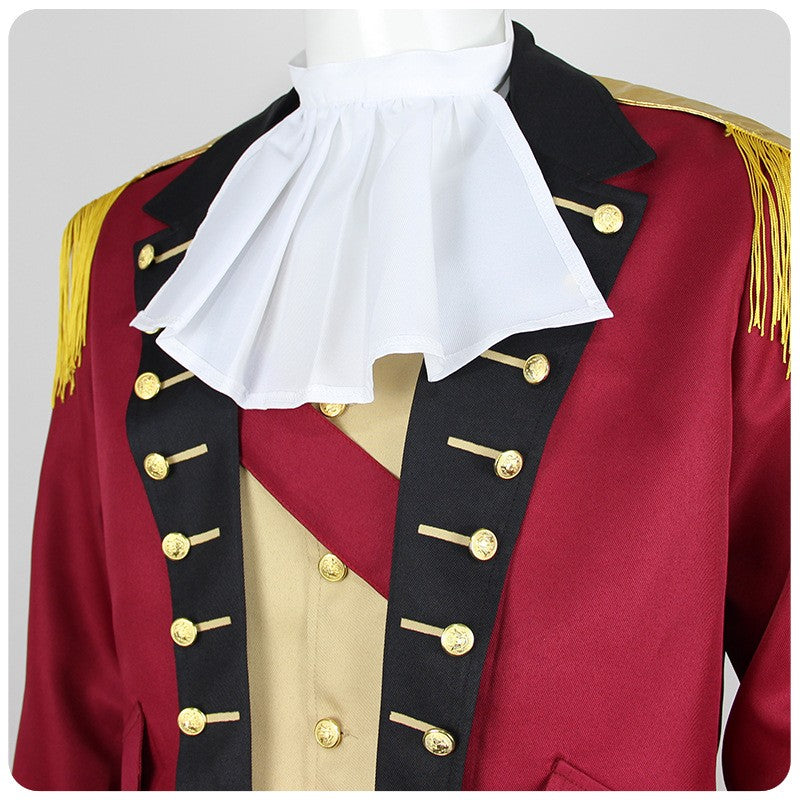 Männer Militär Offizier Kostüm Kolonial Uniform George Washington Outfits