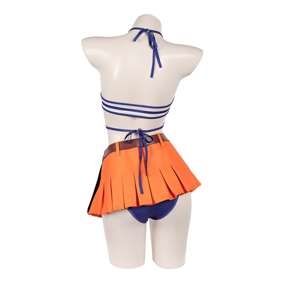 Nami Bademode One Piece Nami gestreift Sommer 3tlg. Badeanzug