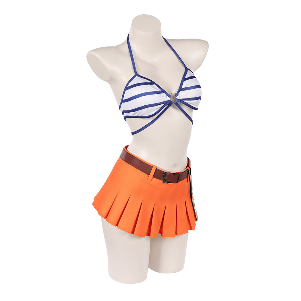 Nami Bademode One Piece Nami gestreift Sommer 3tlg. Badeanzug