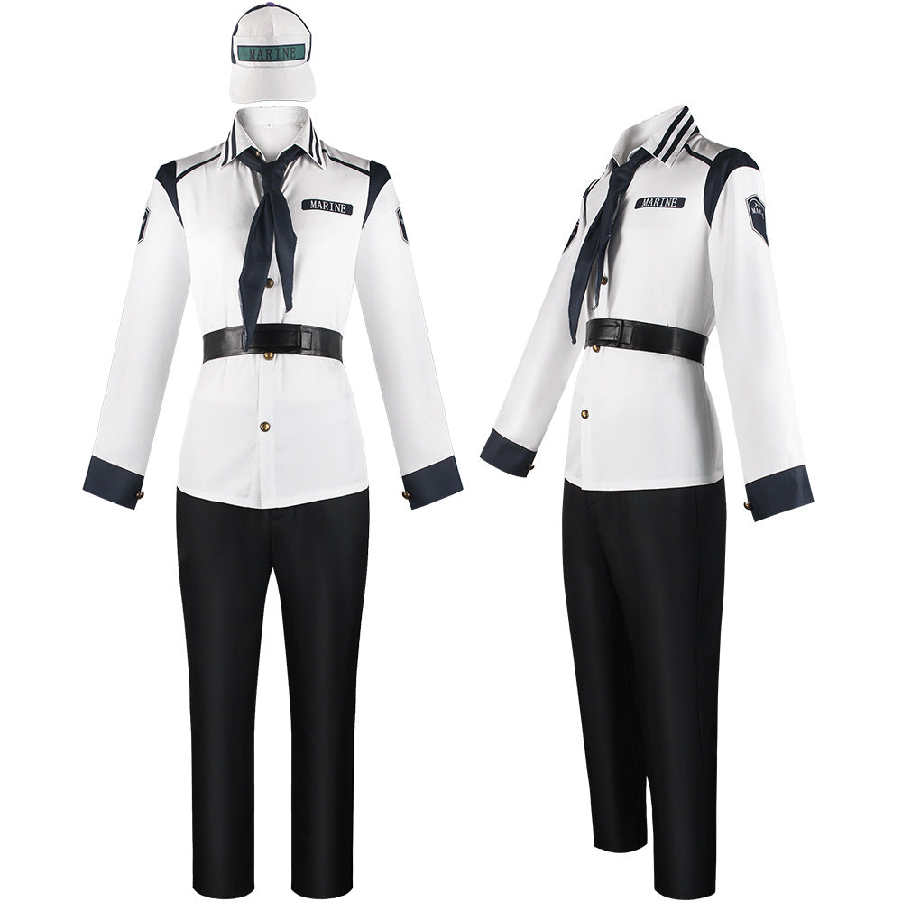 One Piece Marines Uniform Cosplay Halloween Karneval Kostüm Set