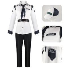 One Piece Marines Uniform Cosplay Halloween Karneval Kostüm Set