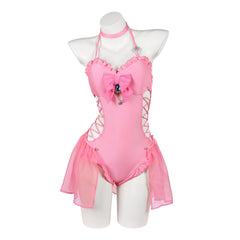 Princess Peach Cosplay Bademode Damen Sommer einteilige Badeanzug