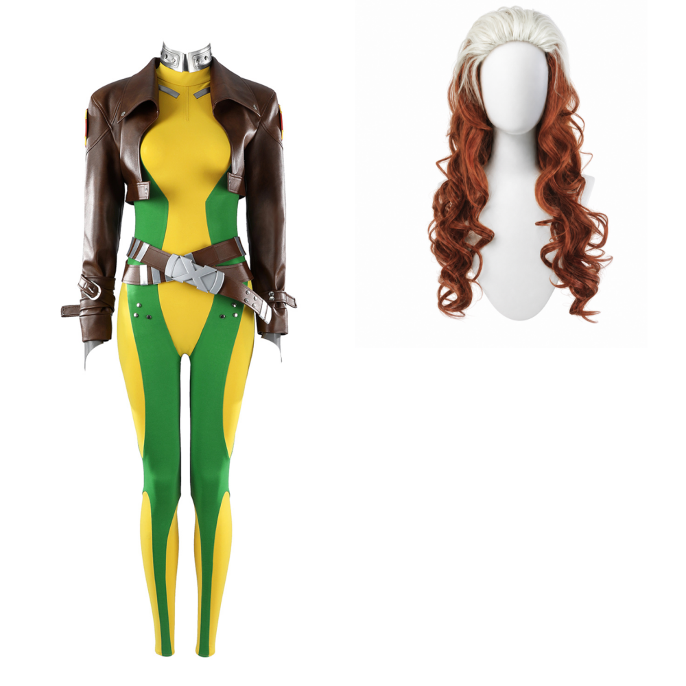 Rogue grün gelb Kostüm Set X-men Rogue Cosplay Outfit