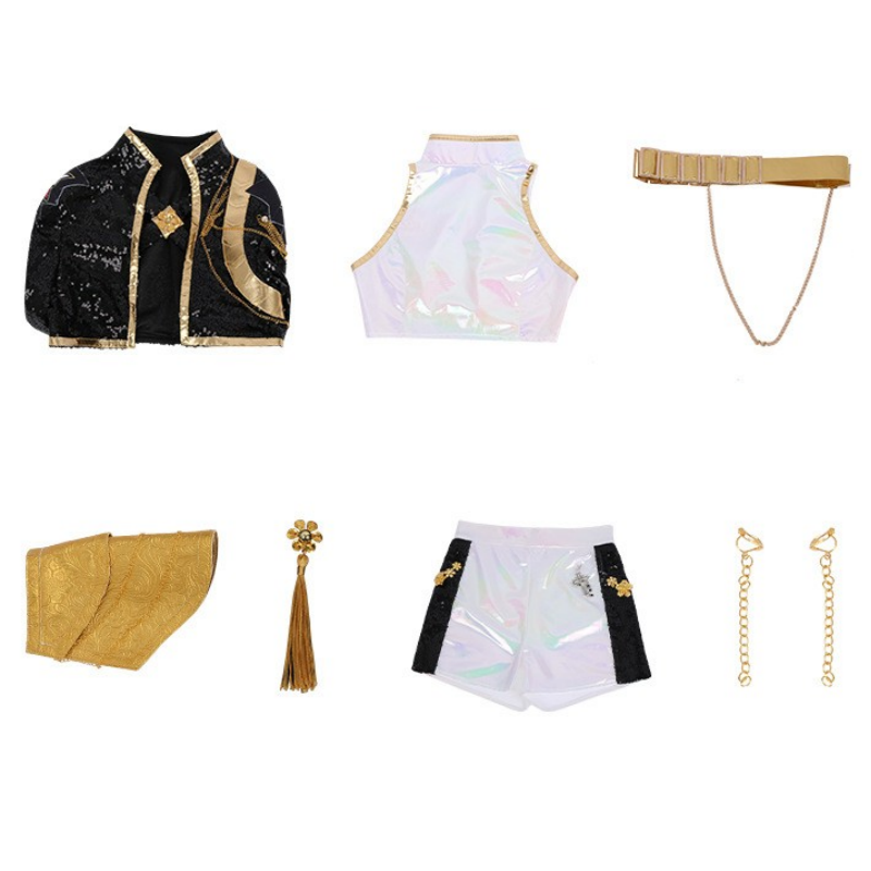 Rumi KPop Demon Hunters Girls Group HUNTRIX Rumi Golden Kostüm Cosplay Outfits