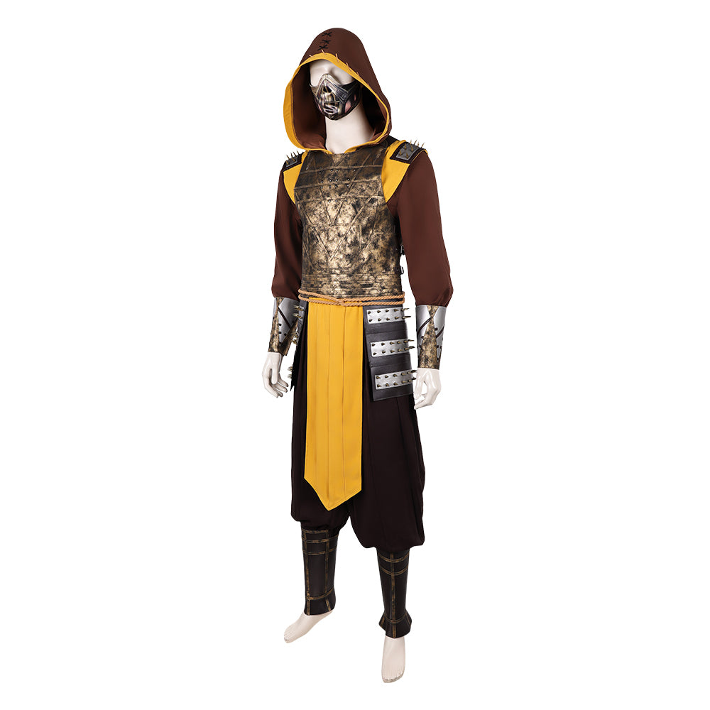 Scorpion Kostüm Set Mortal Kombat II Scorpion gelb Cosplay Outfits
