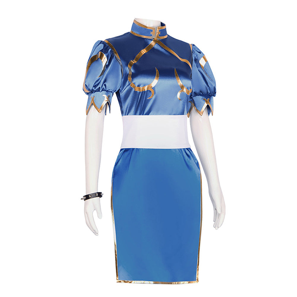 Street Fighter Chun Li Kleid blau Cosplay Outfits