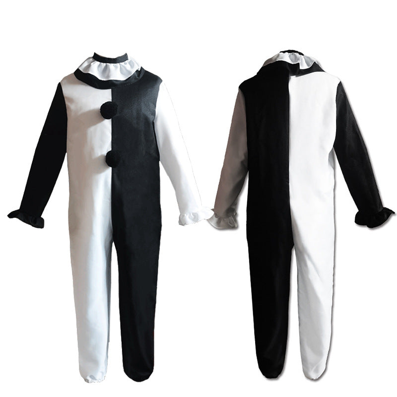 Terrifier Herren Kostüm Set Clown Schwarz Weiß Cosplay Outfit