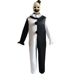 Terrifier Herren Kostüm Set Clown Schwarz Weiß Cosplay Outfit