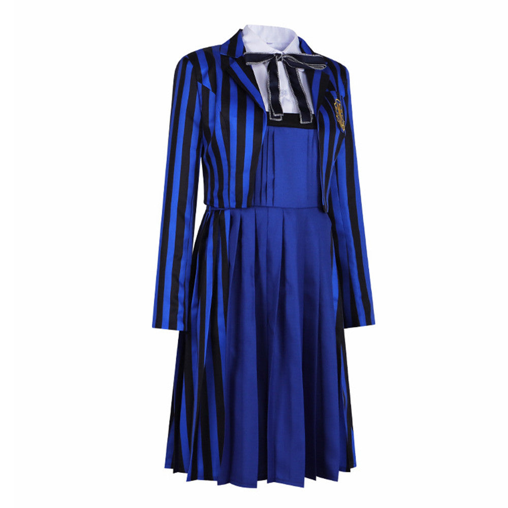 The Addams Family Enid Sinclair blau Schuluniform Cosplay Halloween Karneval Kostüm