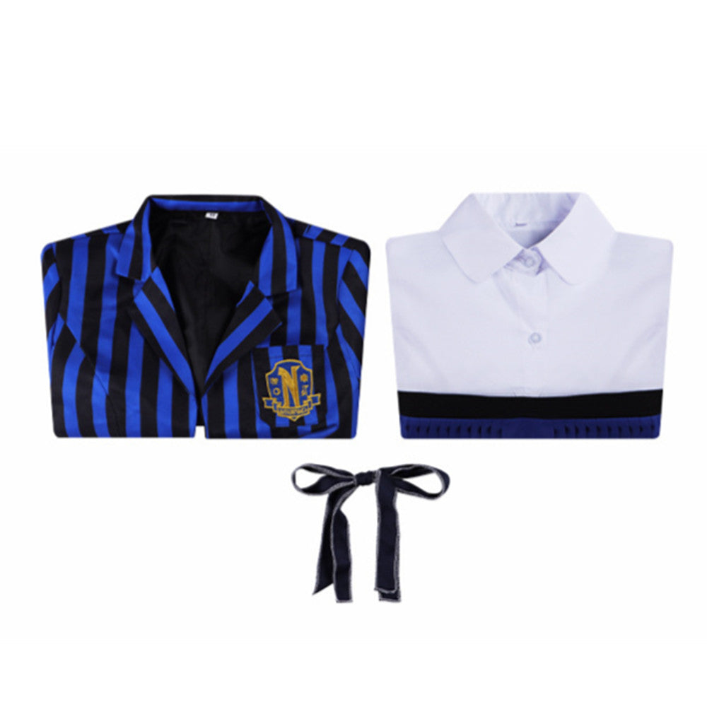 The Addams Family Enid Sinclair blau Schuluniform Cosplay Halloween Karneval Kostüm