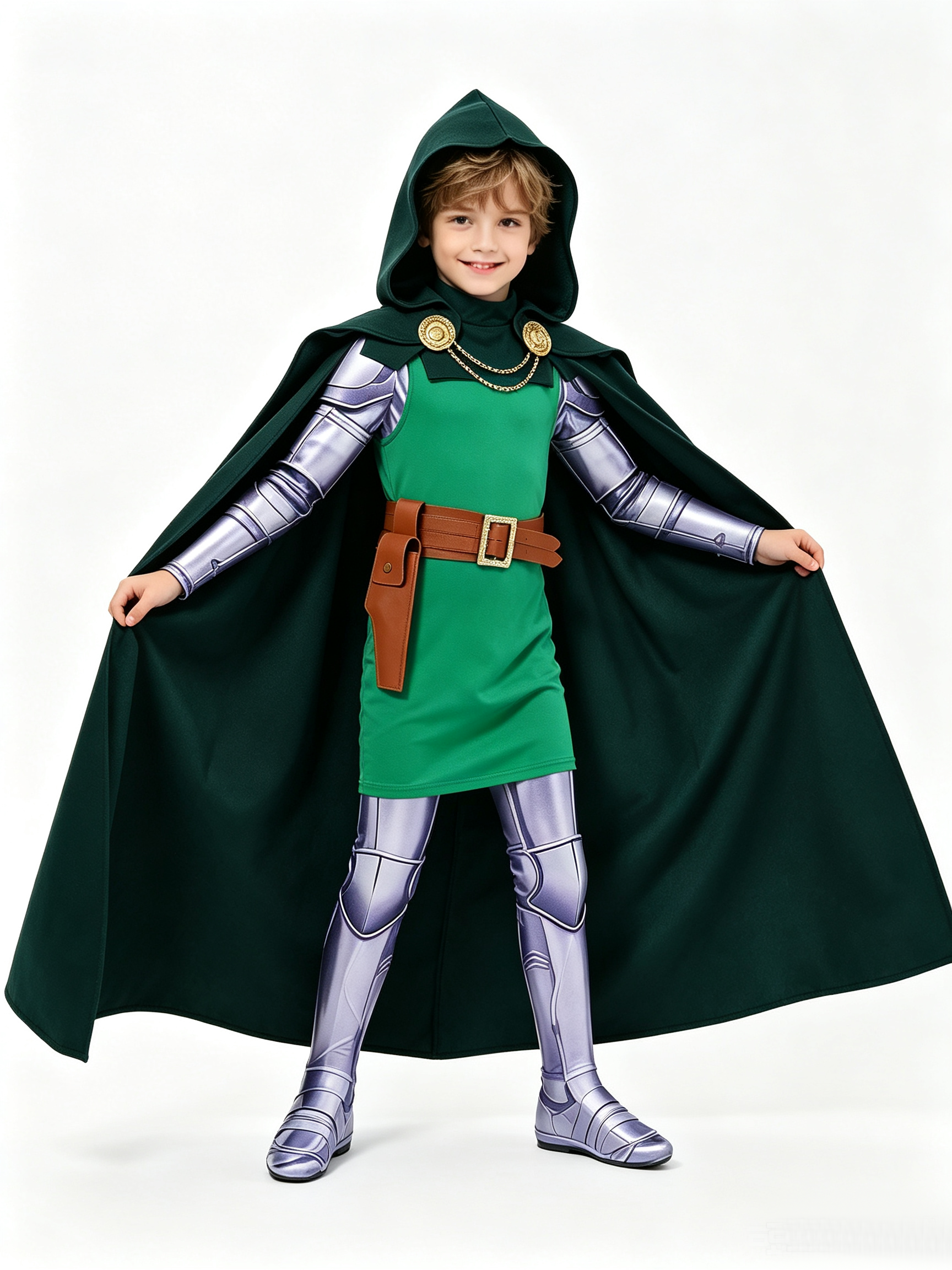 Victor von Doom Kinder grün Kostüm Set Avengers: Doomsday Dr. Doom Cosplay Outfit