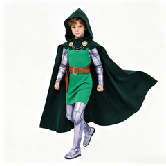 Victor von Doom Kinder grün Kostüm Set Avengers: Doomsday Dr. Doom Cosplay Outfit