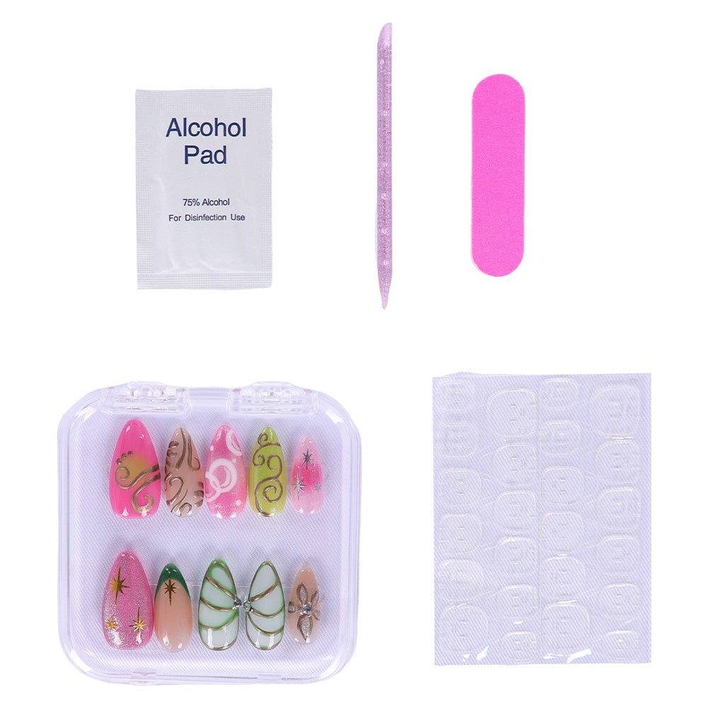 Wicked for Good Glinda Fingerspitze Künstliche Nägel S/M Cosplay Requisite