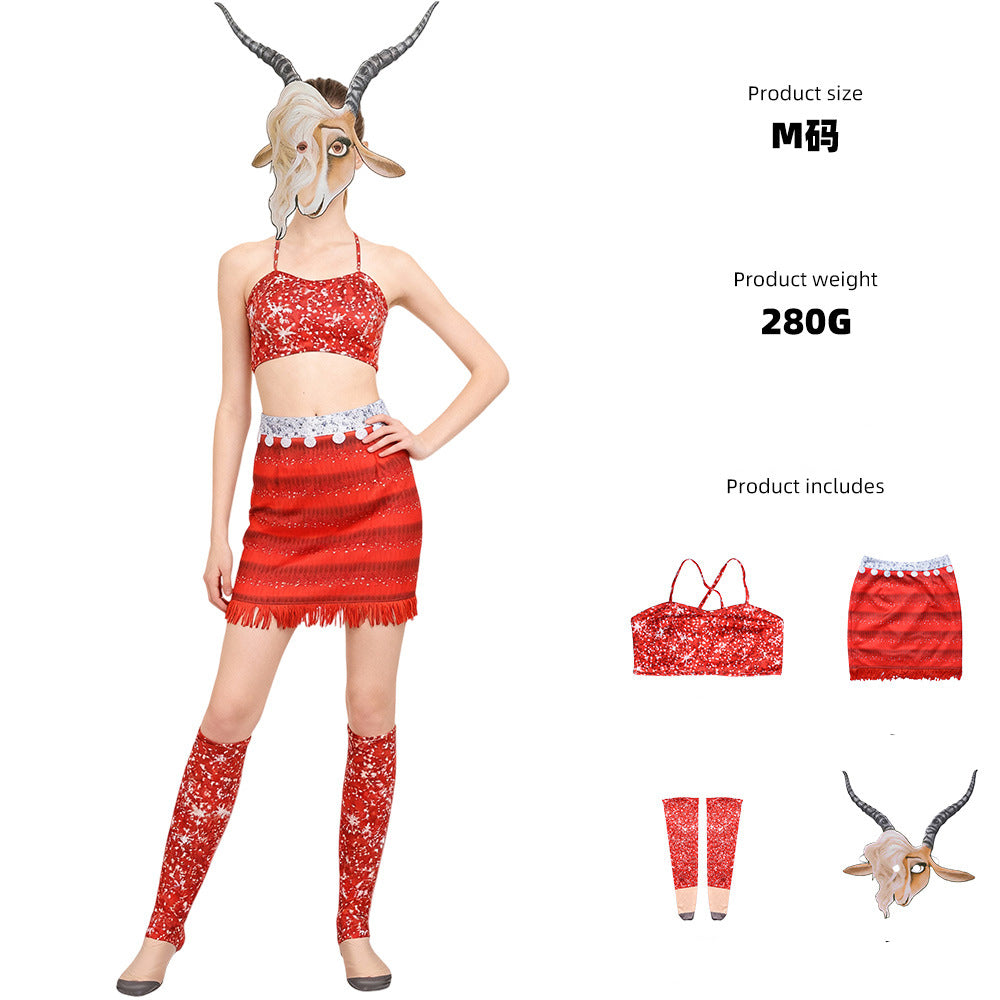 Zoomania Gazelle rot Kostüm Set Zootopia Cosplay Outfits