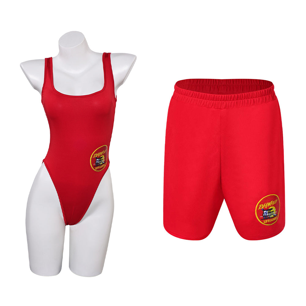 C.J. Parker Baywatch Damen Sommer rot Bademode einteiliger Badeanzug