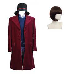 Charlie and the Chocolate Factory Willy Wonka Cosplay Kostüm Set Lila