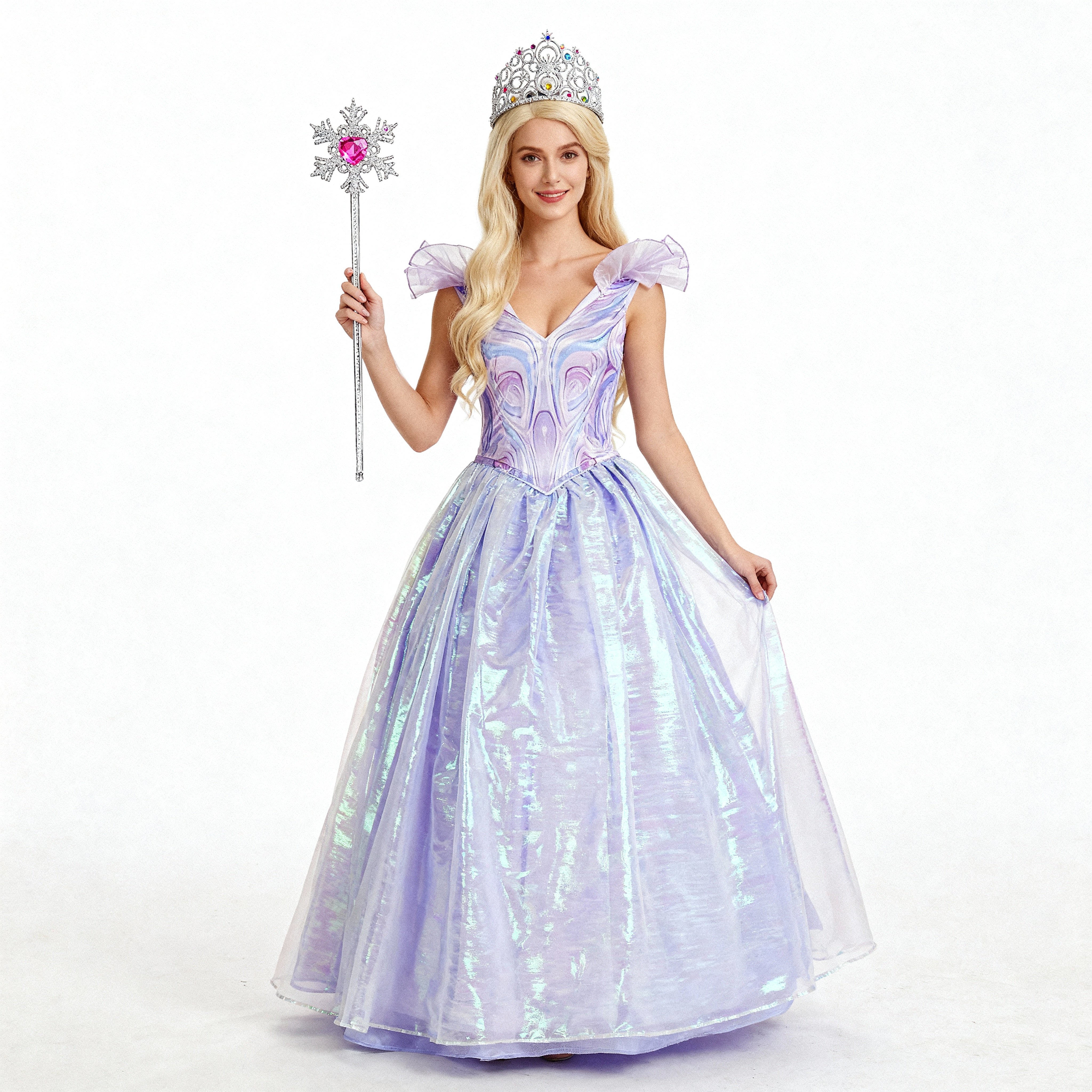 Wicked Glinda lila Kleid Cosplay Outfits für Mottoparty