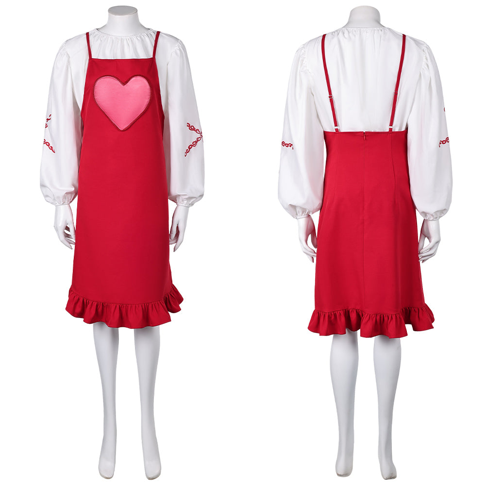 ABBA 70er Jahr Kleid Retro Style Agnetha Fältskog rot Cosplay Halloween Karneval Kostüm