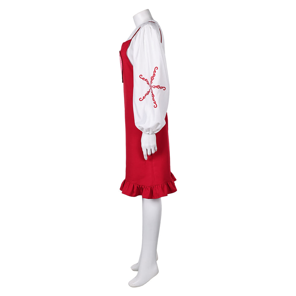 ABBA 70er Jahr Kleid Retro Style Agnetha Fältskog rot Cosplay Halloween Karneval Kostüm