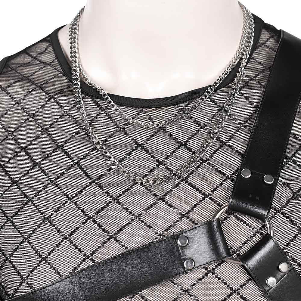 Abby Saja schwarz Kostüm Set K-Pop: Demon Hunters Boys Group Saja Boys Abby Outfits