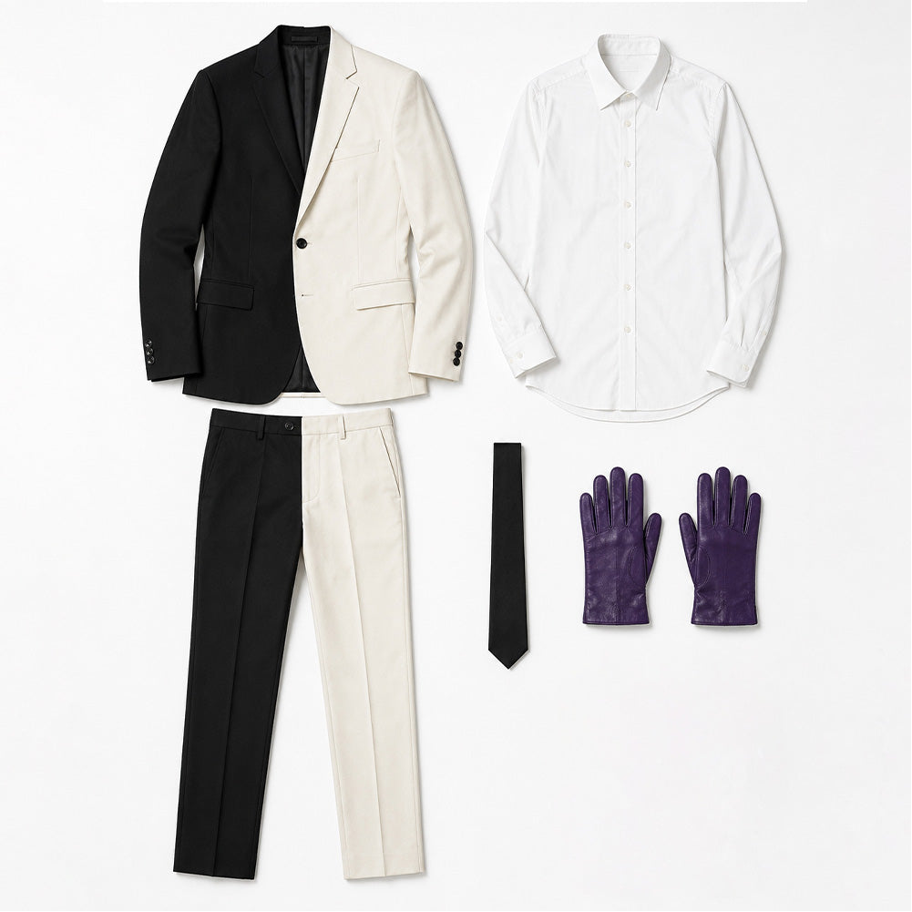 Absolute Two-Face weiß schwarz Kostüm Set Absolute Batman Harvey Dent Cosplay Outfit