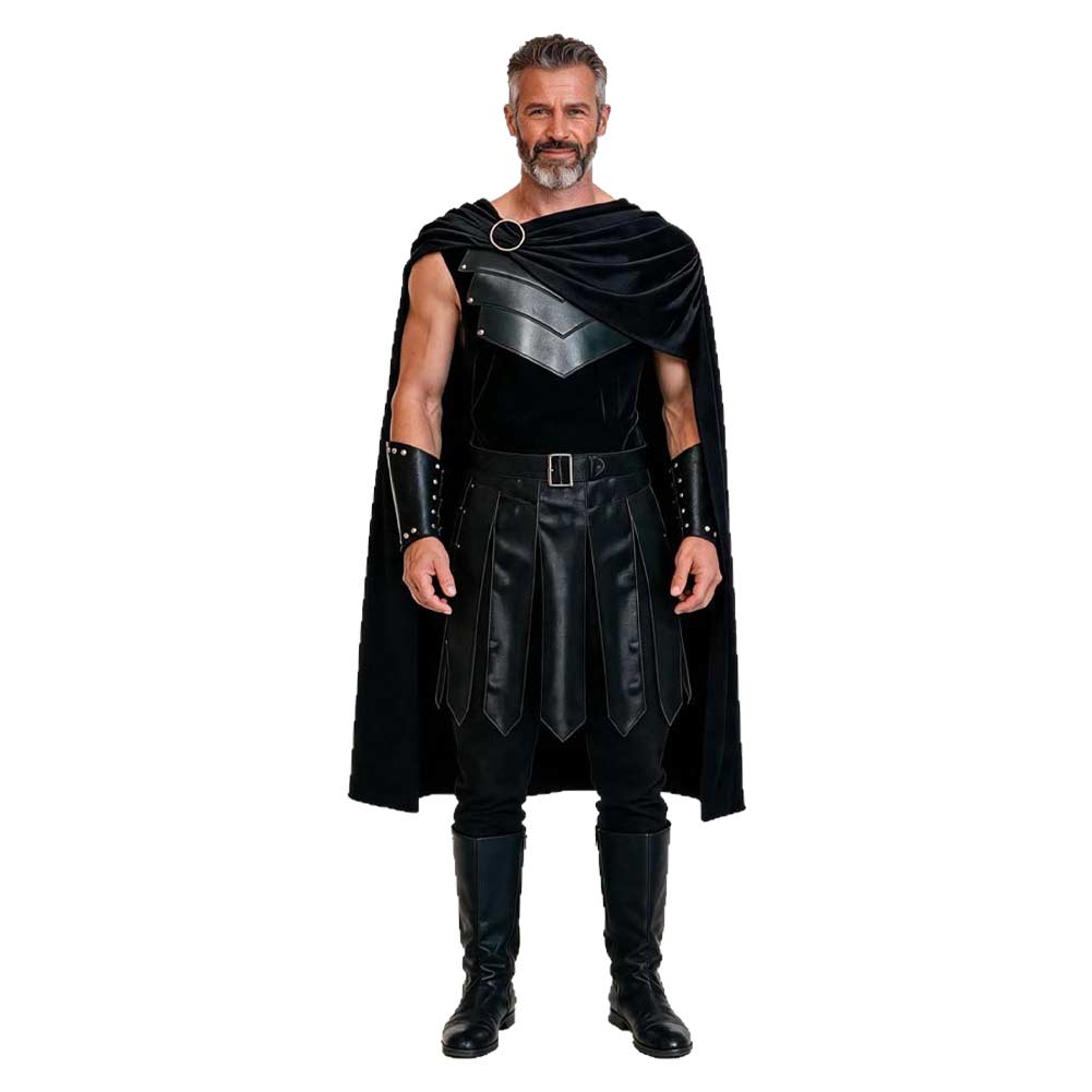 Agamemnon schwarz Kostüm Set The Odyssey Agamemnon Cosplay Outfit