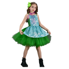 Alles Steht Kopf 2 Kinder Mädchen Kleid Disgust Ekel Cosplay Kostüm Outfits Halloween Karneval Anzug