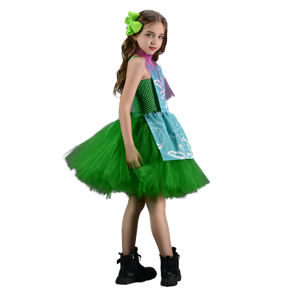 Alles Steht Kopf 2 Kinder Mädchen Kleid Disgust Ekel Cosplay Kostüm Outfits Halloween Karneval Anzug