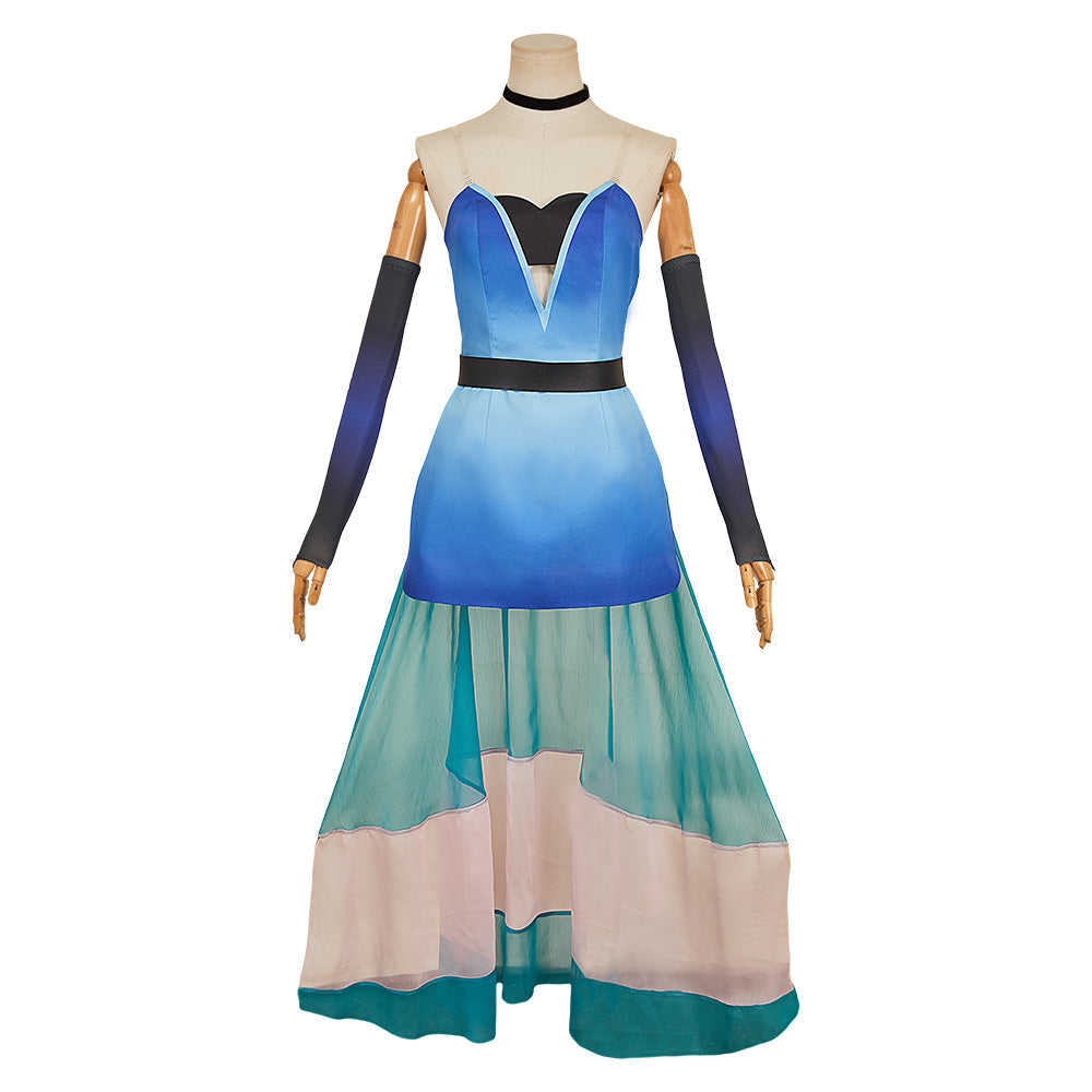 Angel Dust blau Outfit Hazbin Hotel Anthony Cosplay Kostüm Set